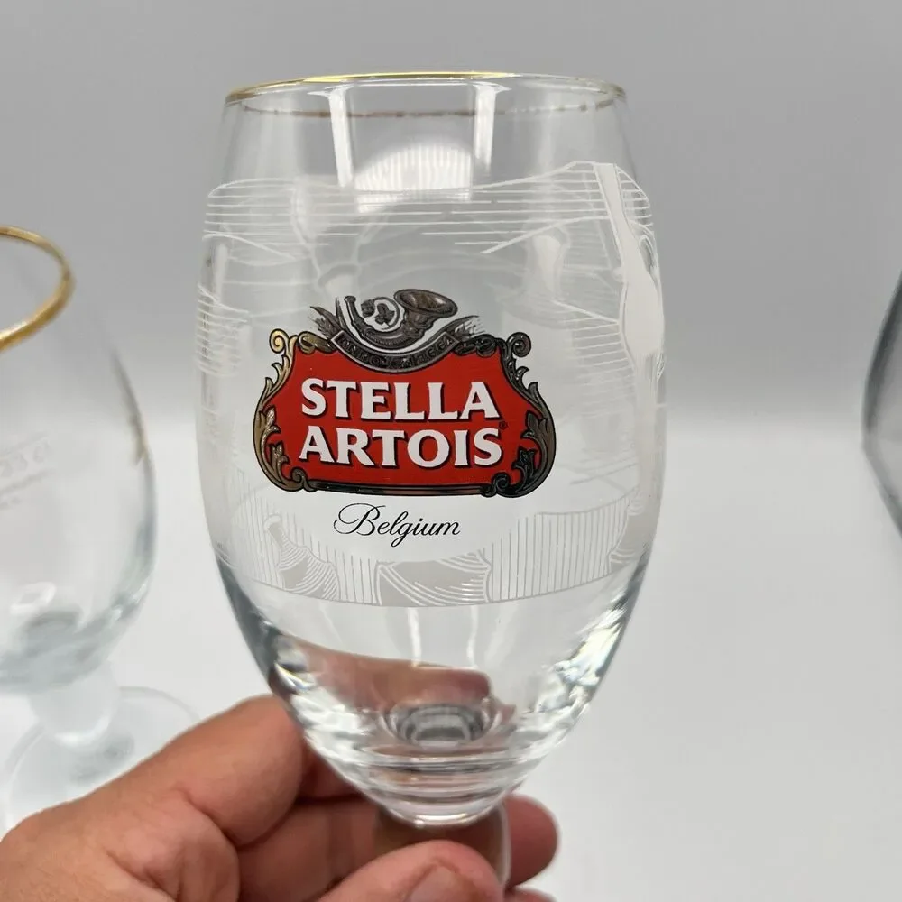 STELLA ARTOIS Belgium 33cl Glass Stem Barware - Set Of 2
